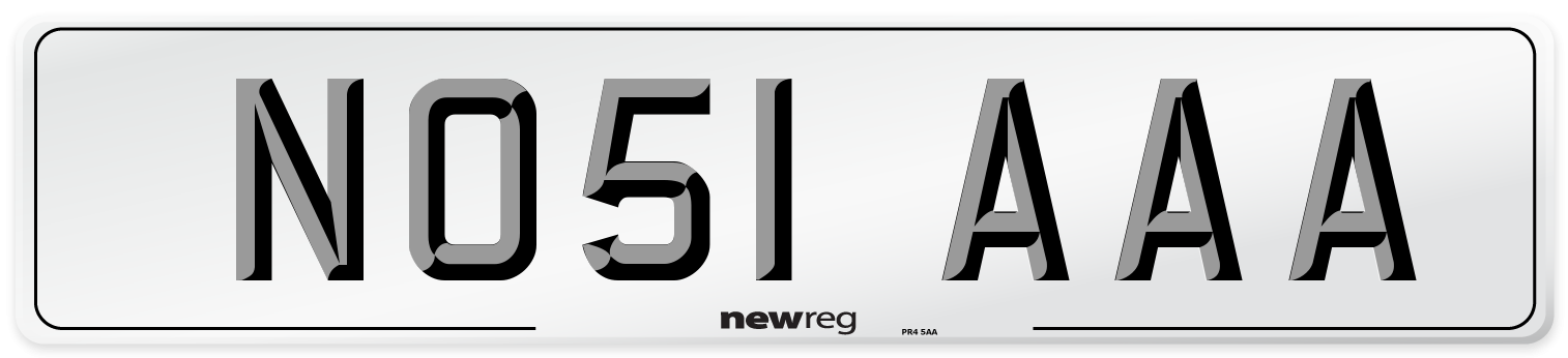 NO51 AAA Number Plate from New Reg